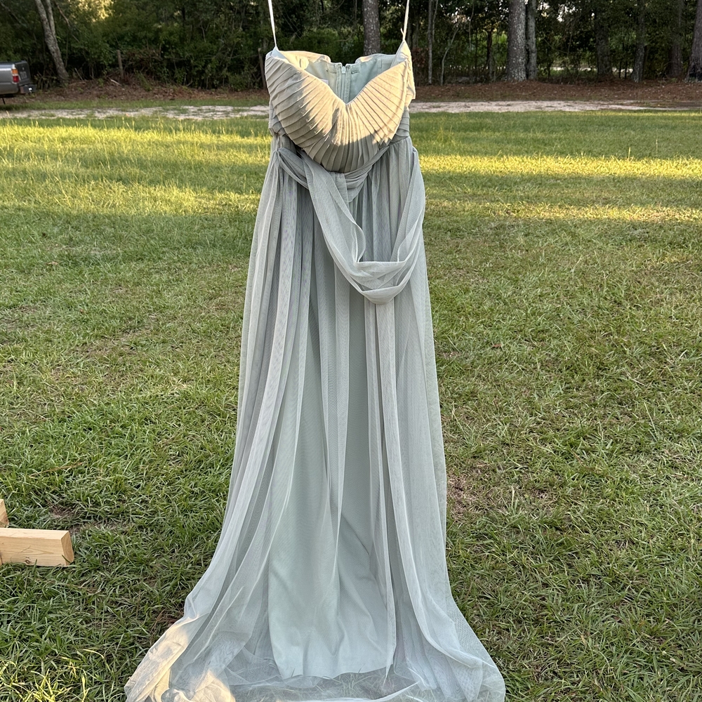 Birdy Grey Light Blue Pleated Prom Dress